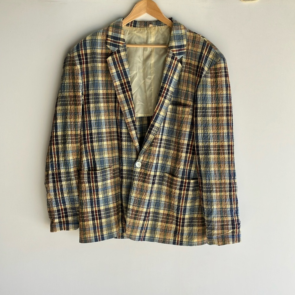 CARLO ERLINI Plaid Blazer Jacket